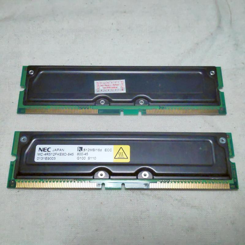 RAMBUS RDRAM 512MB PC800 ECC 184-pin NEC